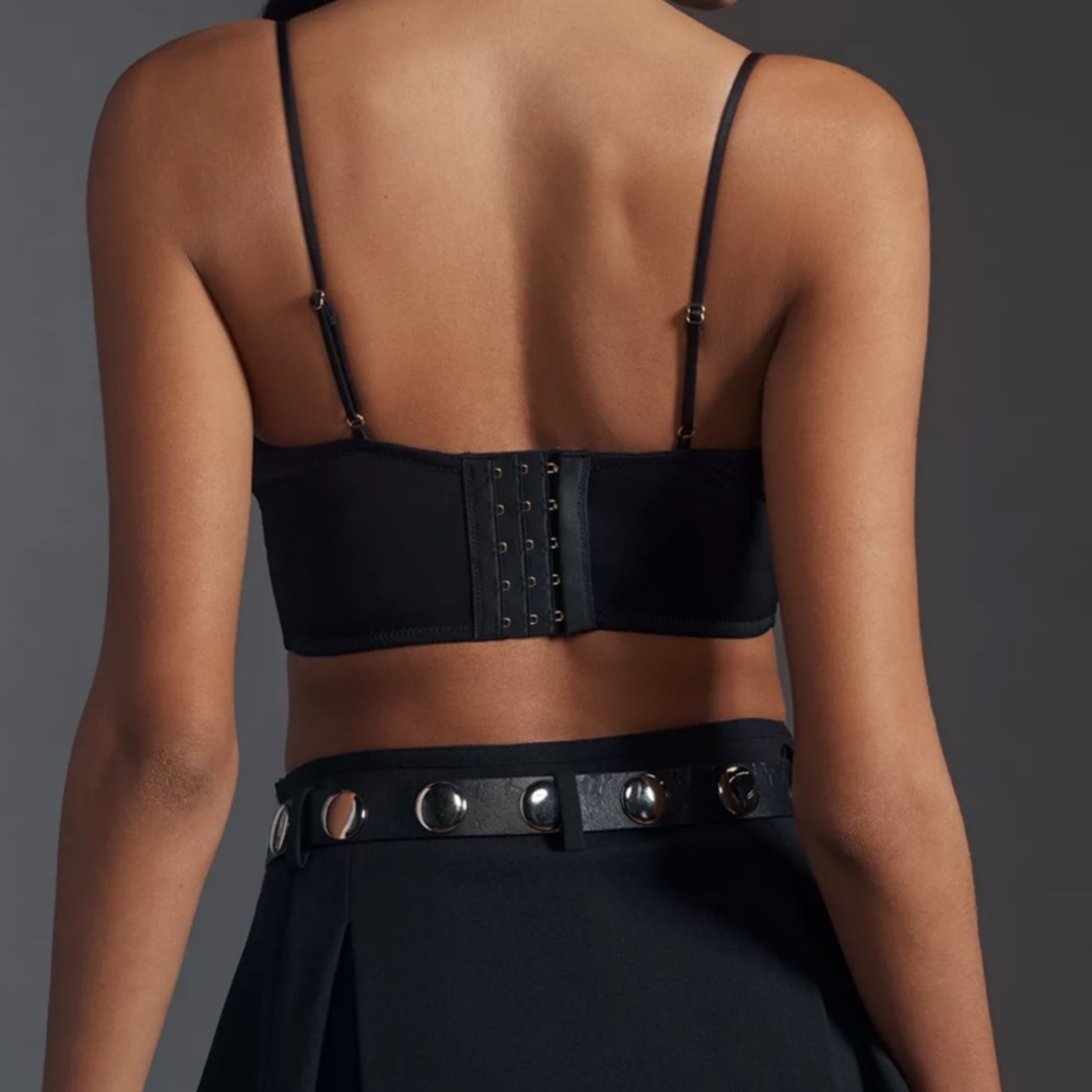 Anthropologie Black Sequin Star Bralette - Picture 3 of 13